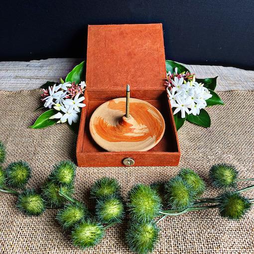 Terracotta Incense Holder - Lokta Paper Box